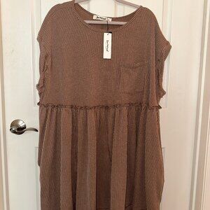Three Bird Nest Mocha Babydoll Dress (XL)